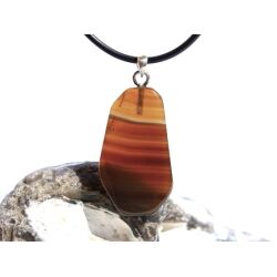Sarder natur Schmuckstein / Scheibenstein - Anhänger Öse Schmuckdose - AA-Sonderqualität - ca. 3,8 cm x 1,8 cm x 0,5 cm
