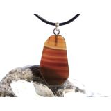 Sarder natur Schmuckstein / Scheibenstein - Anhänger Öse Schmuckdose - AA-Sonderqualität - ca. 3,8 cm x 1,8 cm x 0,5 cm