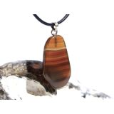 Sarder natur Schmuckstein / Scheibenstein - Anhänger Öse Schmuckdose - AA-Sonderqualität - ca. 3,8 cm x 1,8 cm x 0,5 cm