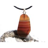 Sarder natur Schmuckstein / Scheibenstein - Anhänger Öse Schmuckdose - AA-Sonderqualität - ca. 3,8 cm x 1,8 cm x 0,5 cm