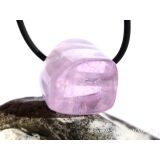 Kunzit rosa "Silberschimmer" Schmuckstein / Trommelstein gebohrt (Spodumen) - AA-Sonderqualität - Rarität - Handarbeit - ca. 2,5 cm x 2 cm x 1,6 cm