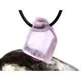 Kunzit rosa "Silberschimmer" Schmuckstein / Trommelstein gebohrt (Spodumen) - AA-Sonderqualität - Rarität - Handarbeit - ca. 2,5 cm x 2 cm x 1,6 cm