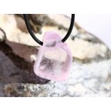 Kunzit rosa "Silberschimmer" Schmuckstein / Trommelstein gebohrt (Spodumen) - AA-Sonderqualität - Rarität - Handarbeit - ca. 2,5 cm x 2 cm x 1,6 cm