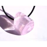 Kunzit rosa "Silberschimmer" Schmuckstein / Trommelstein gebohrt (Spodumen) - AA-Sonderqualität - Rarität - Handarbeit - ca. 2,5 cm x 2 cm x 1,6 cm