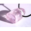 Kunzit rosa "Silberschimmer" Schmuckstein / Trommelstein gebohrt (Spodumen) - AA-Sonderqualität - Rarität - Handarbeit - ca. 2,5 cm x 2 cm x 1,6 cm