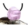 Kunzit rosa "Silberschimmer" Schmuckstein / Trommelstein gebohrt (Spodumen) - AA-Sonderqualität - Rarität - Handarbeit - ca. 2,5 cm x 2 cm x 1,6 cm