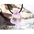 Kunzit rosa "Silberschimmer" Schmuckstein / Trommelstein gebohrt (Spodumen) - AA-Sonderqualität - Rarität - Handarbeit - ca. 2,5 cm x 2 cm x 1,6 cm