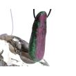Rubin-Zoisit (Anyolith) XXXL Schmuckstein / Scheibenstein gebohrt - AA-Sonderqualität - Handarbeit - ca. 6,8 cm x 2,3 cm x 1,1 cm