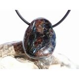 Anthophyllit Trommelstein / Scheibenstein gebohrt -...