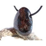 Anthophyllit Trommelstein / Scheibenstein gebohrt - Sonderqualität - ca. 3 cm x 2,1 cm x 1 cm