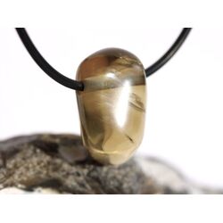 Orthoklas Trommelstein / Schmuckstein gebohrt (Goldorthoklas) - AA-Sonderqualitt - ca. 2,4 cm x 1,6 cm x 1,4 cm