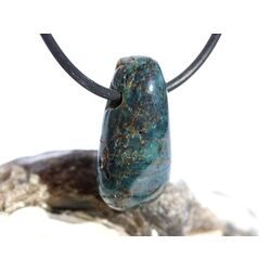 Apatit blau natur Schmuckstein Cabochon / Trommelstein gebohrt - ca. 2,6 cm x 1,4 cm x 0,9 cm