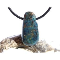 Apatit blau natur Schmuckstein Cabochon / Trommelstein gebohrt - ca. 2,6 cm x 1,4 cm x 0,9 cm