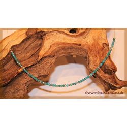Apatit blau facettiert Halskette / Halsreif - Sonderqualitt - 925iger Silber - ca. 43 - 49 cm