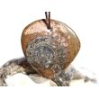 Ammonit in Matrix - Schmuckstein Cabochon / Scheibenstein gebohrt - ca. 3 cm x 3 cm x 0,5 cm - Sonderpreis wg. Makel -
