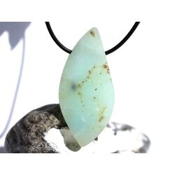 Andenopal trkis XXXL Schmuckstein / Scheibenstein gebohrt (Chrysopal) - Raritt - Sonderqualitt - Handarbeit - ca. 5,6 cm x 2,6 cm x 0,8 cm