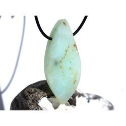 Andenopal trkis XXXL Schmuckstein / Scheibenstein gebohrt (Chrysopal) - Raritt - Sonderqualitt - Handarbeit - ca. 5,6 cm x 2,6 cm x 0,8 cm