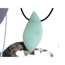 Andenopal trkis XXXL Schmuckstein / Scheibenstein gebohrt (Chrysopal) - Raritt - Sonderqualitt - Handarbeit - ca. 5,6 cm x 2,6 cm x 0,8 cm