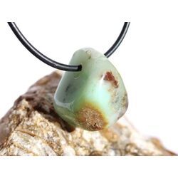 Chrysopras Schmuckstein / Trommelstein gebohrt - ca. 2 cm x 2 cm x 1,8 cm