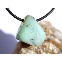 Chrysopras Schmuckstein / Trommelstein gebohrt - ca. 2 cm x 2 cm x 1,8 cm