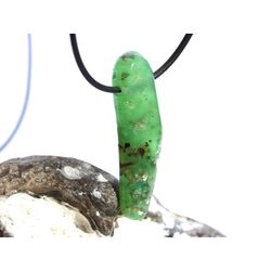 Chrysopras XXL Schmuckstein / Scheibenstein gebohrt - Rarit�t - Sonderqualit�t - ca. 4,6 cm x 1,5 cm x 0,8 cm