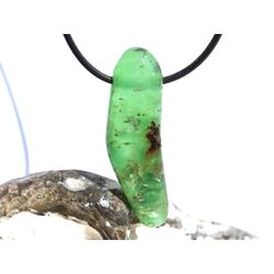 Chrysopras XXL Schmuckstein / Scheibenstein gebohrt - Rarit�t - Sonderqualit�t - ca. 4,6 cm x 1,5 cm x 0,8 cm