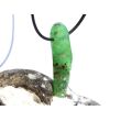 Chrysopras XXL Schmuckstein / Scheibenstein gebohrt - Rarität - Sonderqualität - ca. 4,6 cm x 1,5 cm x 0,8 cm