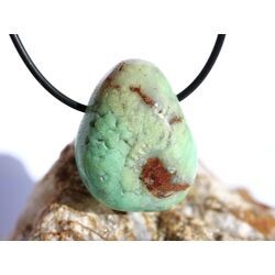 Chrysopras Trommelstein gebohrt - ca. 3,2 cm x 2,5 cm x 1,8 cm