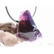 Amethyst dunkel "Morion" Kristallspitze / Rohstein angetrommelt, gebohrt - Sonderqualität - ca. 3,3 cm x 2,3 cm x 2,3 cm