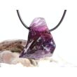 Amethyst dunkel "Morion" Kristallspitze / Rohstein angetrommelt, gebohrt - Sonderqualität - ca. 3,3 cm x 2,3 cm x 2,3 cm