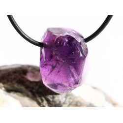 Amethyst dunkel Morion Kristall / Rohstein angetrommelt, gebohrt - AA-Sonderqualitt - ca. 2,6 cm x 2 cm x 1,4 cm