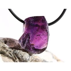 Amethyst dunkel Morion Kristall / Rohstein angetrommelt, gebohrt - AA-Sonderqualitt - ca. 2,6 cm x 2 cm x 1,4 cm