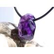 Amethyst dunkel "Morion" Kristalspitze / Rohstein angetrommelt, gebohrt - AA-Sonderqualität - ca. 2,1 cm x 1,5 cm x 1,1 cm