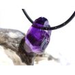 Amethyst dunkel "Morion" Kristalspitze / Rohstein angetrommelt, gebohrt - AA-Sonderqualität - ca. 2,1 cm x 1,5 cm x 1,1 cm