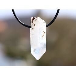 Bergkristall Phantomquarz XL Kristallstab / Kristallspitze natur gebohrt - ca. 3,8 cm x 1,5 cm x 1,5 cm