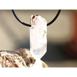 Bergkristall Phantomquarz XL Kristallstab / Kristallspitze natur gebohrt - ca. 3,8 cm x 1,5 cm x 1,5 cm