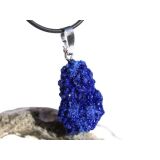 Azurit Kristallstufe / Rohstein Anhänger Silberöse - AAA-Sonderqualität - Rarität - ca. 3,9 cm x 1,9 cm x 1,5 cm