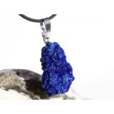 Azurit Kristallstufe / Rohstein Anhänger Silberöse - AAA-Sonderqualität - Rarität - ca. 3,9 cm x 1,9 cm x 1,5 cm