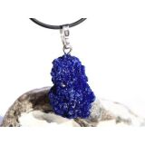 Azurit Kristallstufe / Rohstein Anhänger Silberöse - AAA-Sonderqualität - Rarität - ca. 3,9 cm x 1,9 cm x 1,5 cm