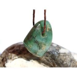 Smaragd Trommelstein gebohrt (Beryll) - Rarit�t - ca. 2 cm x 1,5 cm x 0,9 cm