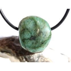 Smaragd Trommelstein gebohrt (Beryll) - Rarit�t - ca. 2,1 cm x 1,8 cm x 1,5 cm