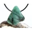 Smaragd Trommelstein gebohrt (Beryll) - Rarität - ca. 3,2 cm x 3 cm x 1,6 cm