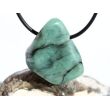Smaragd Trommelstein gebohrt (Beryll) - Rarität - ca. 3,2 cm x 3 cm x 1,6 cm