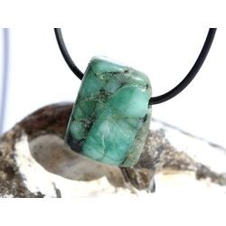 Smaragd Trommelstein / Schmuckstein gebohrt (Beryll) - Rarit�t - ca. 2,3 cm x 2,1 cm x 1,6 cm