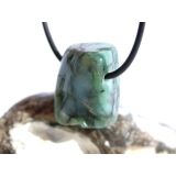 Smaragd Trommelstein / Schmuckstein gebohrt (Beryll) - Rarität - ca. 2,3 cm x 2,1 cm x 1,6 cm