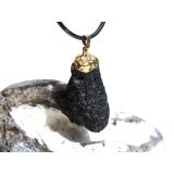Tektit Rohstein Anhänger Öse gefasst - Sonderqualität - Rarität - ca. 4 cm x 1,7 cm x 1 cm
