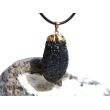 Tektit Rohstein Anhänger Öse gefasst - Sonderqualität - Rarität - ca. 4 cm x 1,7 cm x 1 cm