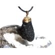 Tektit Rohstein Anhänger Öse gefasst - Sonderqualität - Rarität - ca. 4 cm x 1,7 cm x 1 cm