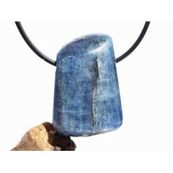 Disthen blau Silberschimmer Schmuckstein / Trommelstein gebohrt (Cyanit / Kyanit) - Sonderqualitt - ca. 3,4 cm x 2,3 cm x 1,2 cm