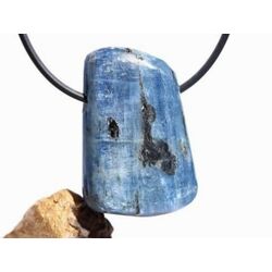 Disthen blau Silberschimmer Schmuckstein / Trommelstein gebohrt (Cyanit / Kyanit) - Sonderqualitt - ca. 3,4 cm x 2,3 cm x 1,2 cm